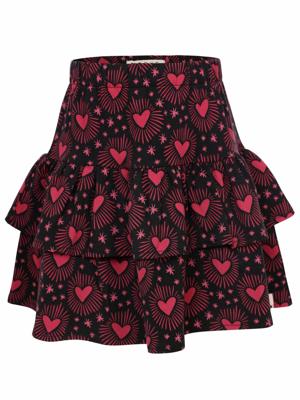 LOOXS Little winter rok meisjes - bruin - ruffle/harten