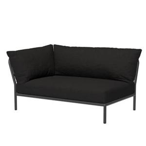 Houe Level2 linker hoek 2-zits loungebank frame donkergrijs stof char