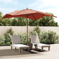 VidaXL Parasol met houten paal 300x300x273 cm terracottakleurig