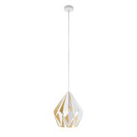 Eglo Hanglamp Carlton 1 31cm wit met goudkleurig 49932