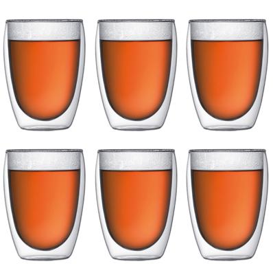 Bodum Dubbelwandige koffie- / theeglazen Pavina - gepatenteerd ventiel - 350 ml - 6 stuks