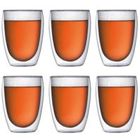 Bodum Dubbelwandige koffie- / theeglazen Pavina - gepatenteerd ventiel - 350 ml - 6 stuks