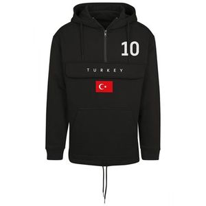 FC Eleven - Turkije Vlag Anorak Hoodie - Zwart