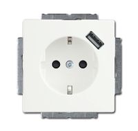 Busch Jaeger stopcontact met usb lader solo wit 2011-0-6161
