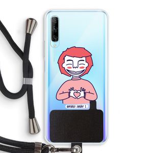 Hartje: Huawei P Smart Pro Transparant Hoesje met koord