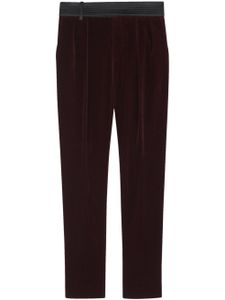 Saint Laurent pantalon slim à effet de velours - Noir