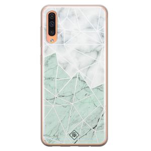 Samsung Galaxy A50/A30s siliconen telefoonhoesje - Marmer mint mix