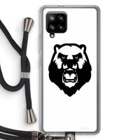Angry Bear (white): Samsung Galaxy A42 5G Transparant Hoesje met koord