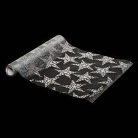 Atmosphera decoratie stof/tafelloper- zilver sterren - 500 cm - Feesttafelkleden - thumbnail