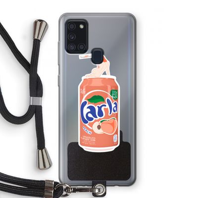 S(peach)less: Samsung Galaxy A21s Transparant Hoesje met koord