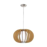 EGLO Stellato 1 Hanglamp - 1 Lichts - Ø40cm - Nikkel-Mat - Ahorn, Wit