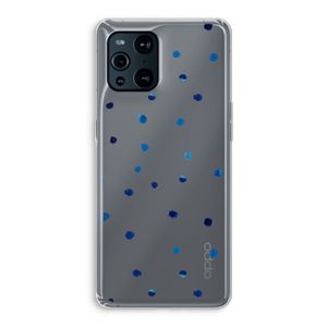 Blauwe stippen: Oppo Find X3 Transparant Hoesje
