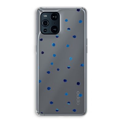 Blauwe stippen: Oppo Find X3 Transparant Hoesje