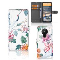 Nokia 5.3 | Telefoonhoesje | Met pasjeshouder | Bird Flowers