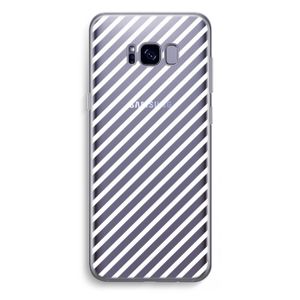 Strepen zwart-wit: Samsung Galaxy S8 Plus Transparant Hoesje