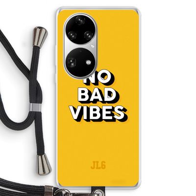 No Bad Vibes: Huawei P50 Pro Transparant Hoesje met koord