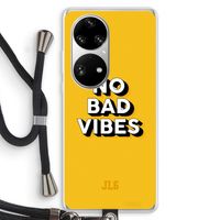 No Bad Vibes: Huawei P50 Pro Transparant Hoesje met koord