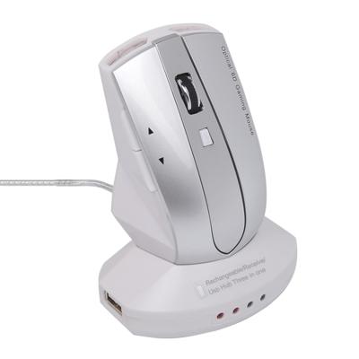 MZ-011 2.4 GHz 1600DPI draadloze oplaadbare optische muis met NAAF functie (zilver)