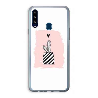 Zwart-wit cactus: Samsung Galaxy A20s Transparant Hoesje