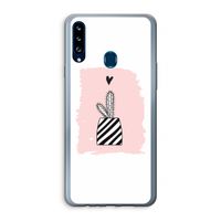 Zwart-wit cactus: Samsung Galaxy A20s Transparant Hoesje
