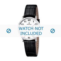 Festina horlogeband F16477-1 / F16477-3 Croco leder Zwart 16mm + zwart stiksel - thumbnail