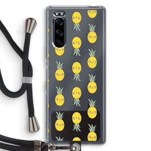 Ananas: Sony Xperia 5 Transparant Hoesje met koord