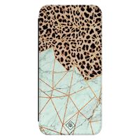 Samsung Galaxy A54 flipcase - Luipaard marmer mint