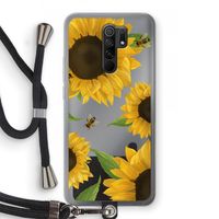Sunflower and bees: Xiaomi Redmi 9 Transparant Hoesje met koord
