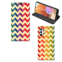 Samsung Galaxy A32 4G | A32 5G Enterprise Editie Hoesje met Magneet Zigzag Multi Color