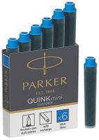 Parker Quink Mini inktpatronen blauw, doos met 6 stuks - thumbnail