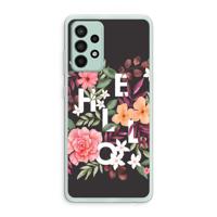 Hello in flowers: Samsung Galaxy A52s 5G Transparant Hoesje - thumbnail