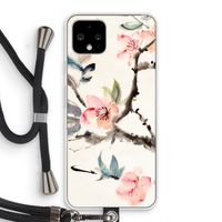 Japanse bloemen: Pixel 4 Transparant Hoesje met koord