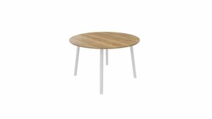 Tafel 9311 rond - 120 cm. - Wit - Eiken YT49a - Wit