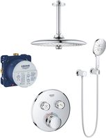 Grohtherm SmartControl 260 Perfect inbouw regendoucheset met 6 straalsoorten en plafondaansluiting Ø26cm chroom