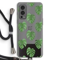 Monstera leaves: OnePlus Nord 2 5G Transparant Hoesje met koord