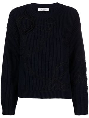 Valentino Garavani pull à broderies - Bleu