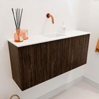 Toiletmeubel Mondiaz Joya | 90 cm | Meubelkleur Walnut | Faye wastafel Talc Midden | Zonder kraangat(en) Toiletmeubel Mondiaz Joya | 90 cm | Meubelkleur Walnut | Faye wastafel Talc Midden | Zonder kraangat(en)