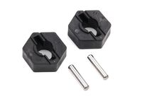 Wheel hubs, hex (2)/ axle pins (2.5x12mm) (2) - thumbnail