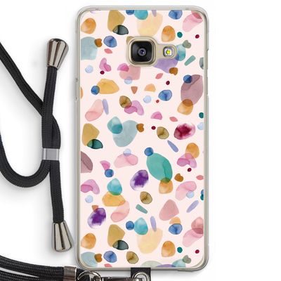 Terrazzo Memphis Pink: Samsung Galaxy A3 (2016) Transparant Hoesje met koord