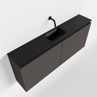 Toiletmeubel Mondiaz Ture | 120 cm | Meubelkleur Dark grey | Eden wastafel Urban Midden | Zonder kraangat