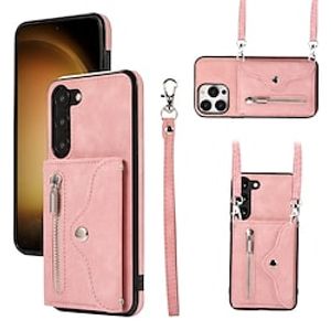 telefoon hoesje Voor Samsung Galaxy S23 S22 S21 S20 Plus Ultra A54 A34 A14 Opmerking 20 10 Handtas Portemonnee Wallet Card Case Rits met afneembare crossbody-riem met polsband Effen TPU PU-nahka Lightinthebox