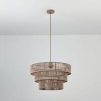 Hanglamp Serengeti taupe - E27 fitting - IP20 voor binnen - Taupe - Gevlochten katoenen koordjes - Drielaags