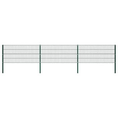 Schuttingpaneel met palen 5,1x0,8 m ijzer groen