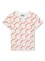 Kenzo Kids t-shirt en coton stretch à logo imprimé - Tons neutres