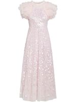 Needle & Thread robe longue brodée de sequins - Rose