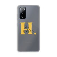 Amber Script: Samsung Galaxy S20 FE / S20 FE 5G Transparant Hoesje