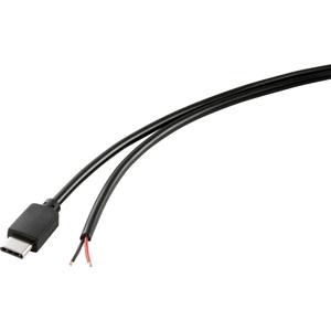 TRU COMPONENTS Stroomkabel Raspberry Pi [1x USB-C stekker - 1x Open kabeleinde] 1.00 m Zwart