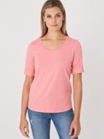 Basic T-shirt met opgerolde mouwen