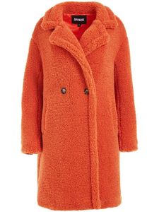 Apparis manteau croisé en peau lainée artificielle - Orange