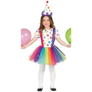 Verkleedkleding clown jurk voor meisjes 128-134 (7-9 jaar)  -